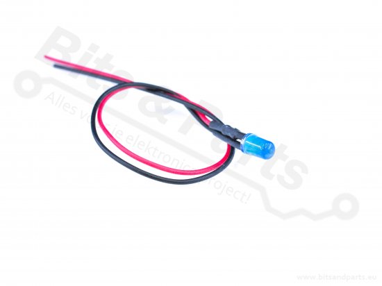LED 5mm Blue Matte pre-wired for 5V-9V